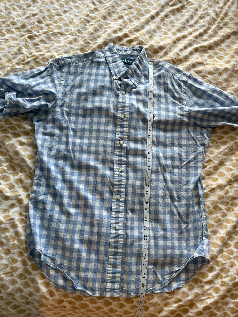 Polo by Ralph Lauren Light Blue and White Gingham Button-Down Shirt